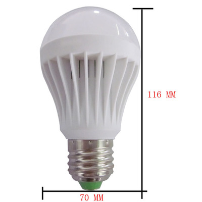 【7W LED5730貼片 塑料球泡燈 恒流 ac110-265v】價(jià)格,廠家,圖片,LED球泡燈,崇左市晶光輝照明-