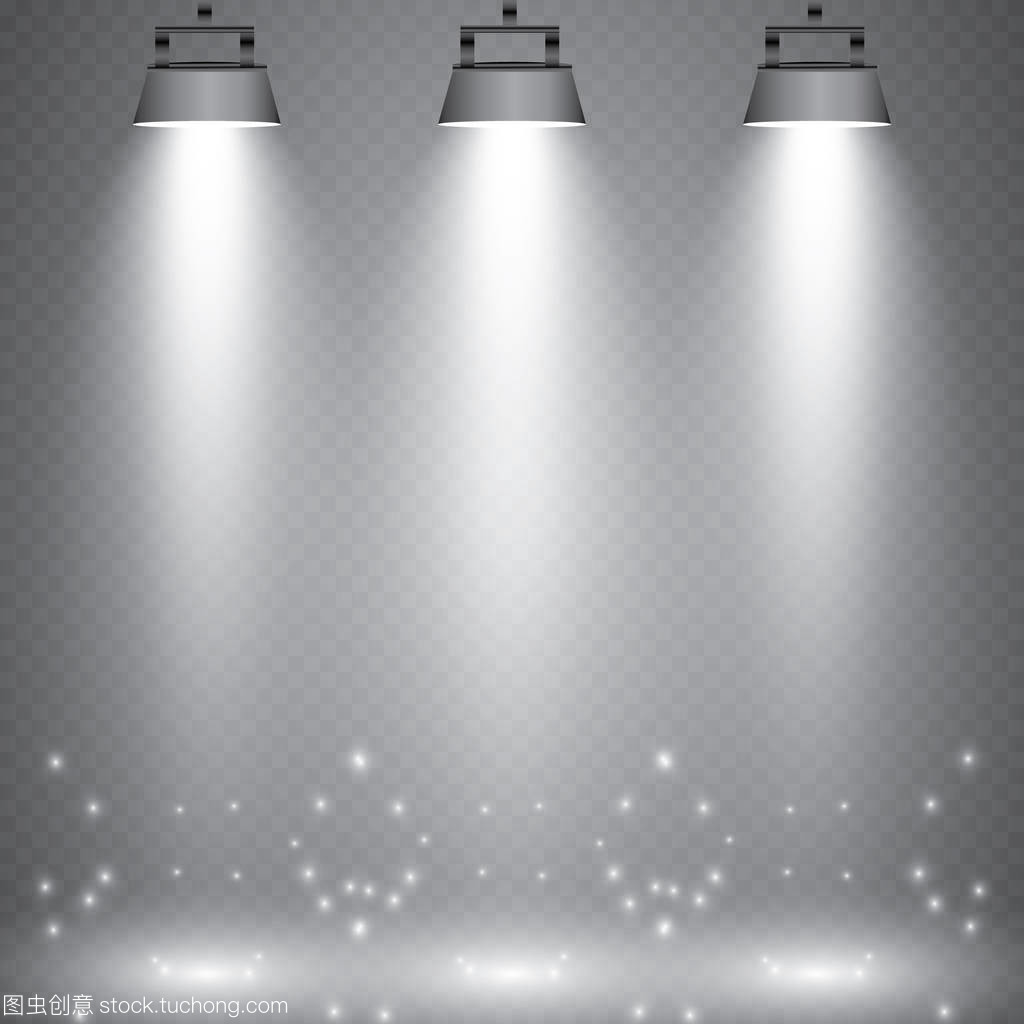 夜景照明,格子的黑暗背景上的透明效果。明亮的聚光燈照明